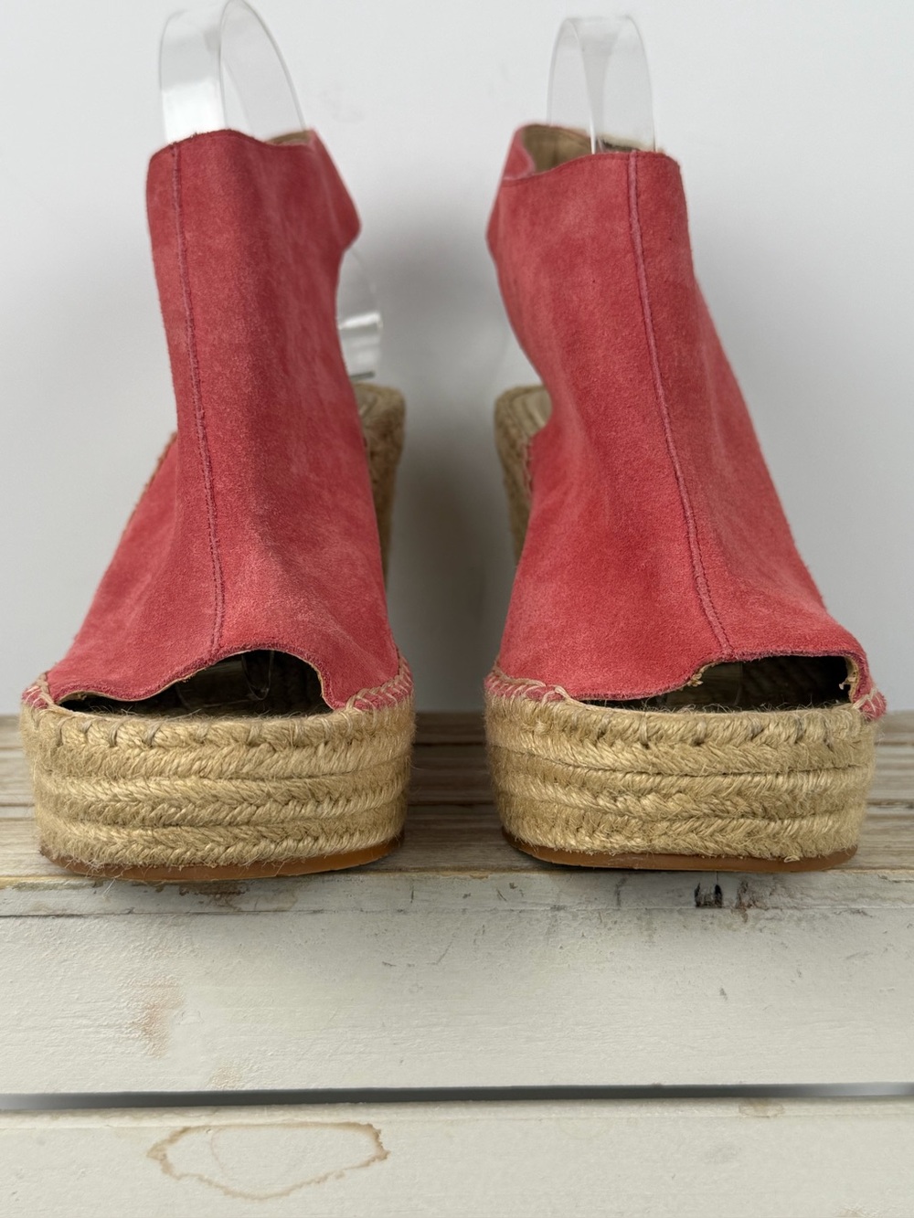 Kenneth Cole New York Olivia espadrille wedge sandals in coral suede size 10M - Picture 7 of 16